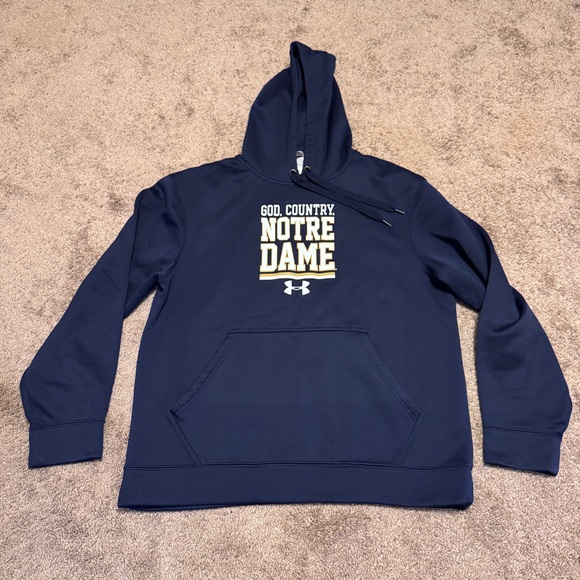 Under Armour Other - Notre Dame Under Armour Hoodie Mens Medium Blue Loose Pullover Long Sleeve NCAA
